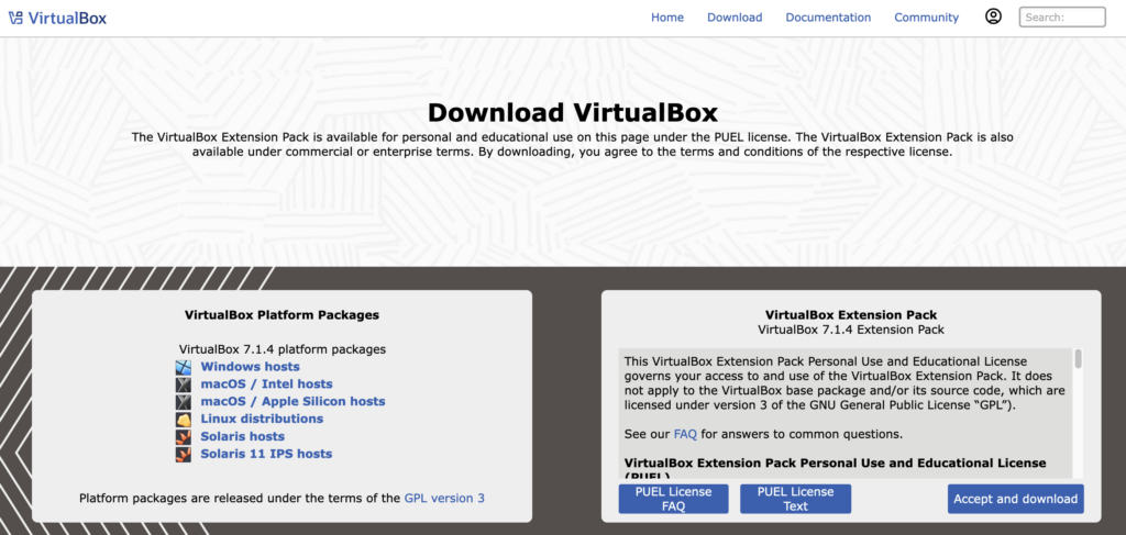 Scarica VirtualBox VM